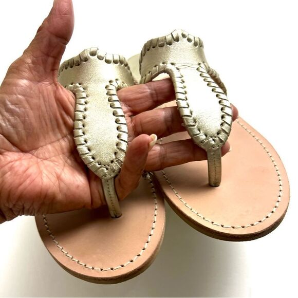 Jack Rogers Gold Leather Women's Sandals - Picture 3 of 7